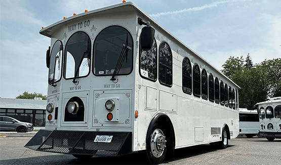 white wedding trolleys Chicago